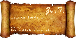 Zsirka Teréz névjegykártya