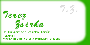 terez zsirka business card
